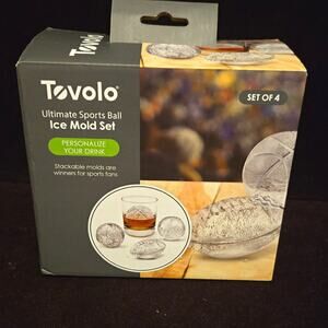 Tovolo Sports Ball Ice Mold Set 4-Pack Stackable BPA-Free Dishwasher Safe